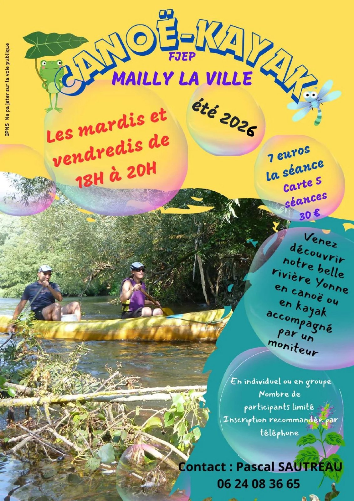 Affiche de l'événement Canoë et du Kayak sur l'Yonne (encadré par un moniteur fédéral)