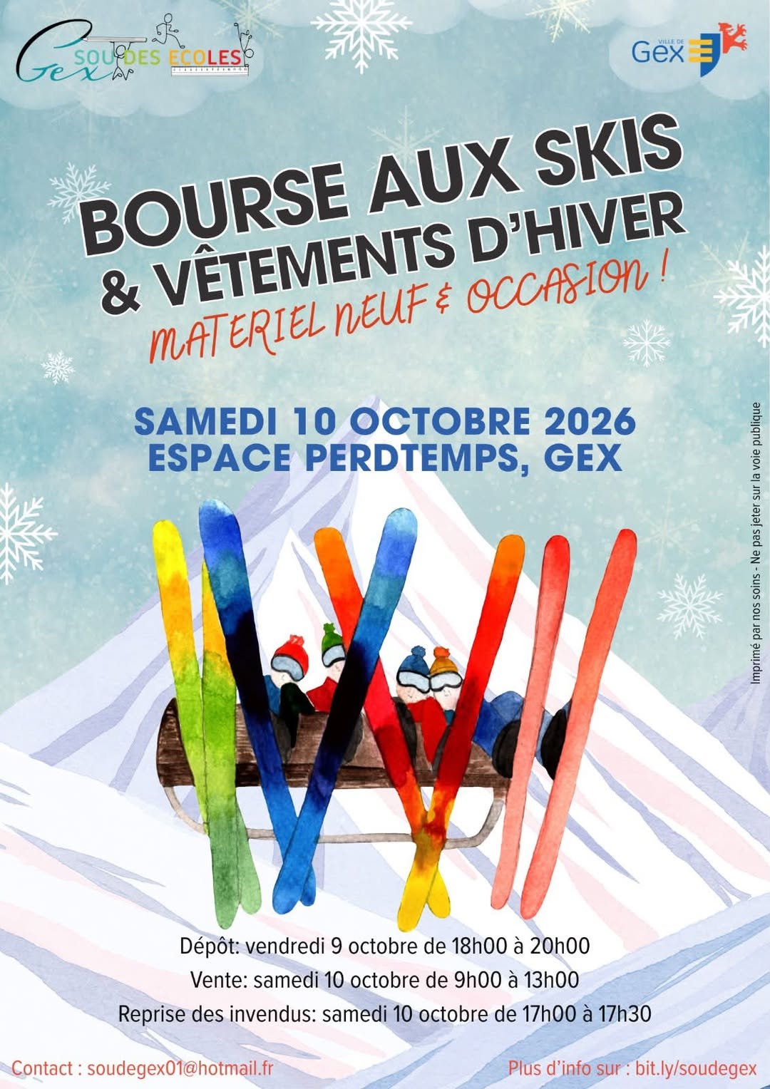 Affiche de l'événement Bourse aux skis