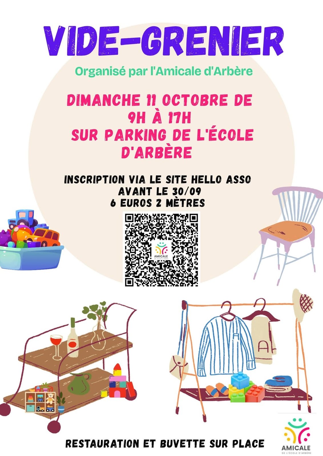 Affiche de l'événement Vide-grenier de l'école d'Arbère
