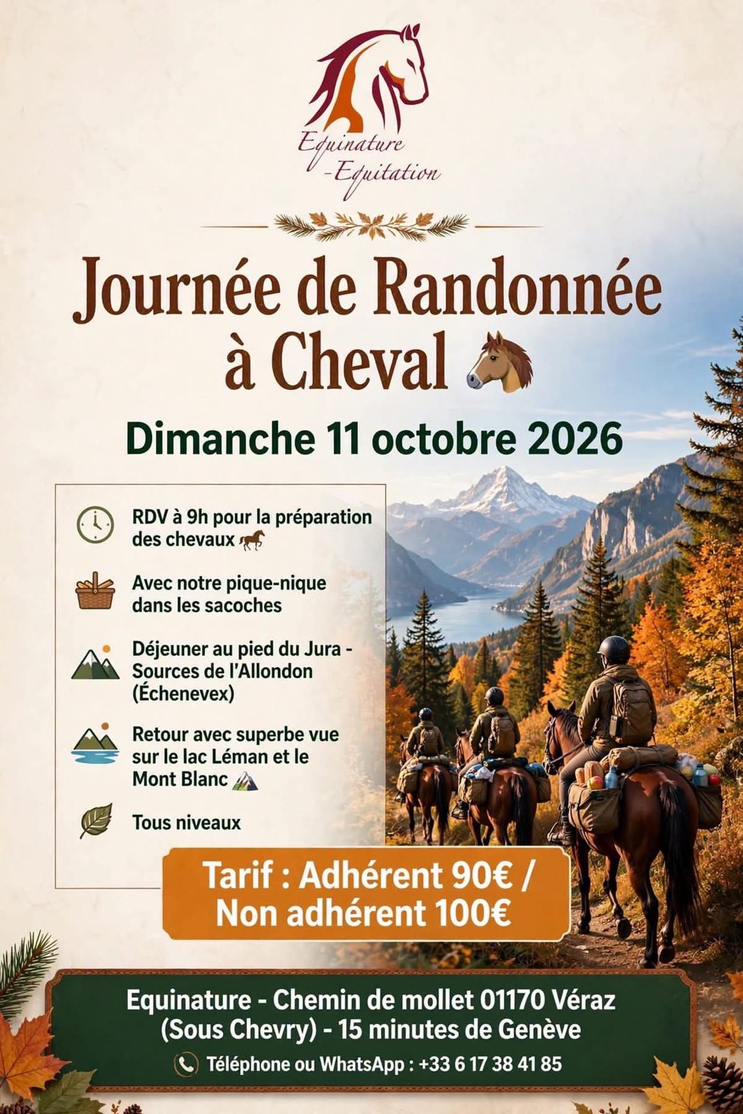 Affiche de l'événement Journée de randonnée à cheval