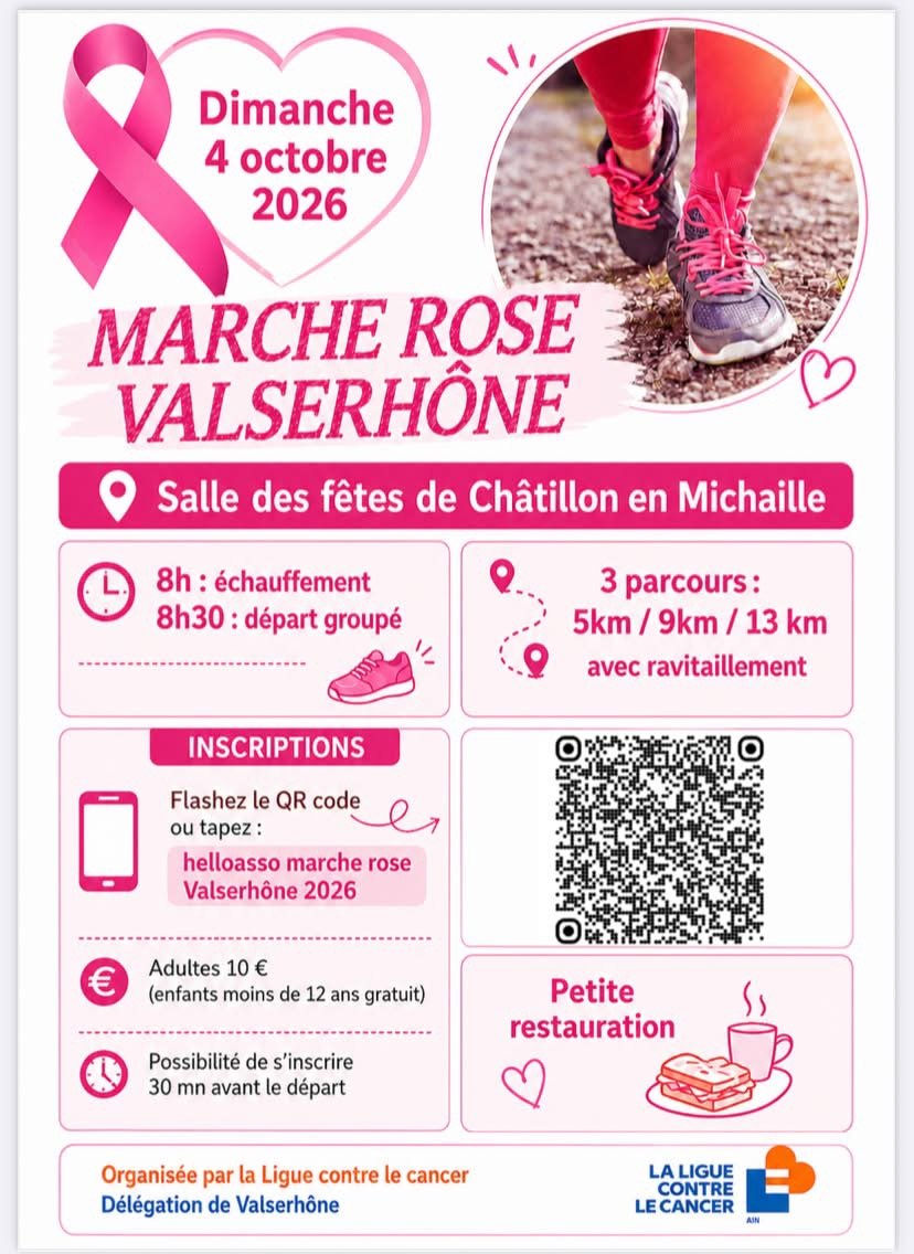 Affiche de l'événement Marche Rose Valserhône