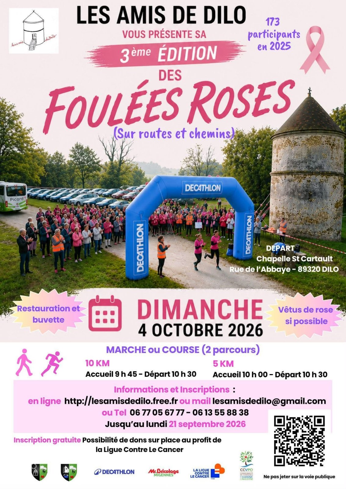 Affiche de l'événement Les Foulées Roses - 3ème édition