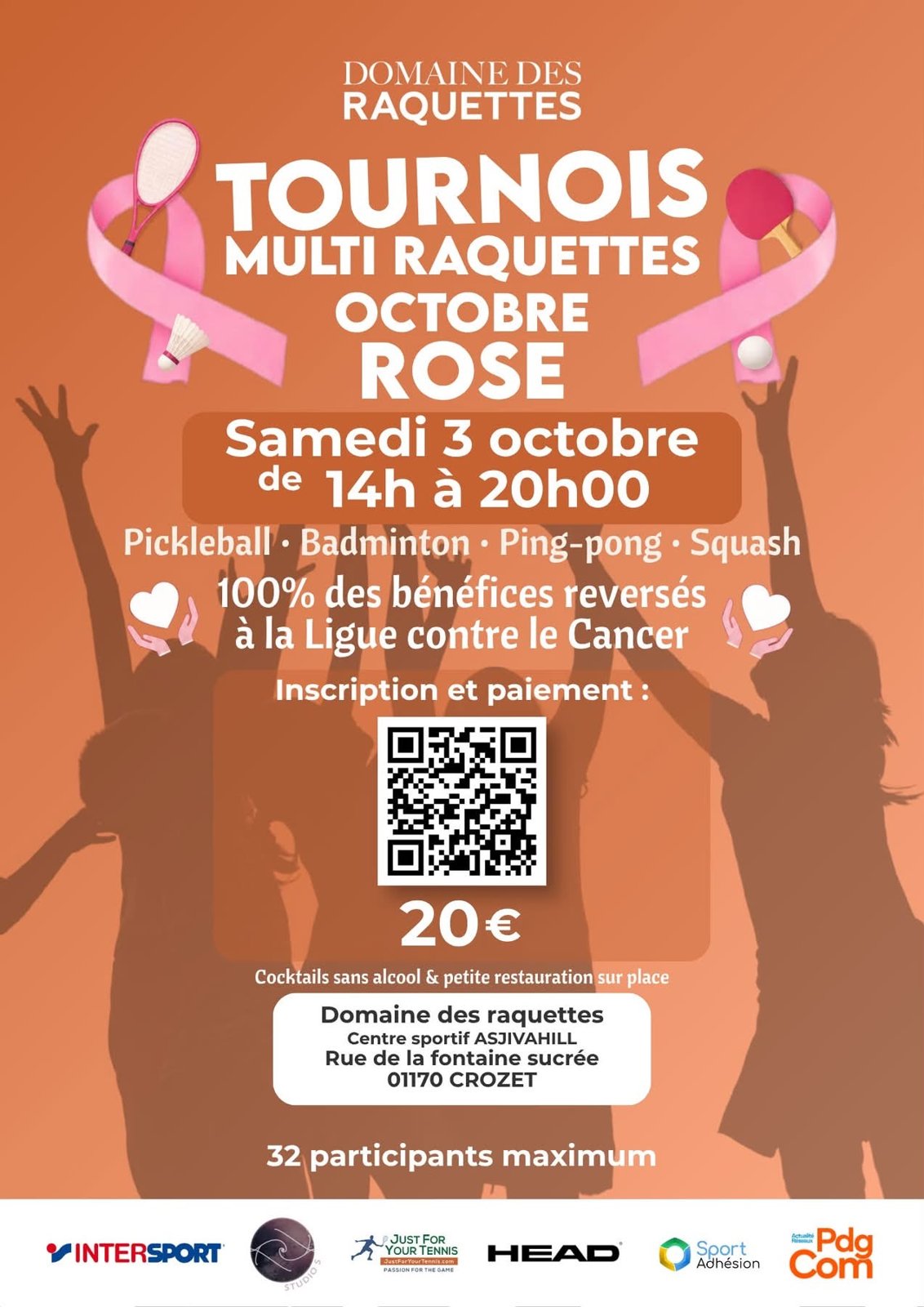 Affiche de l'événement Tournoi multi raquettes - Octobre Rose