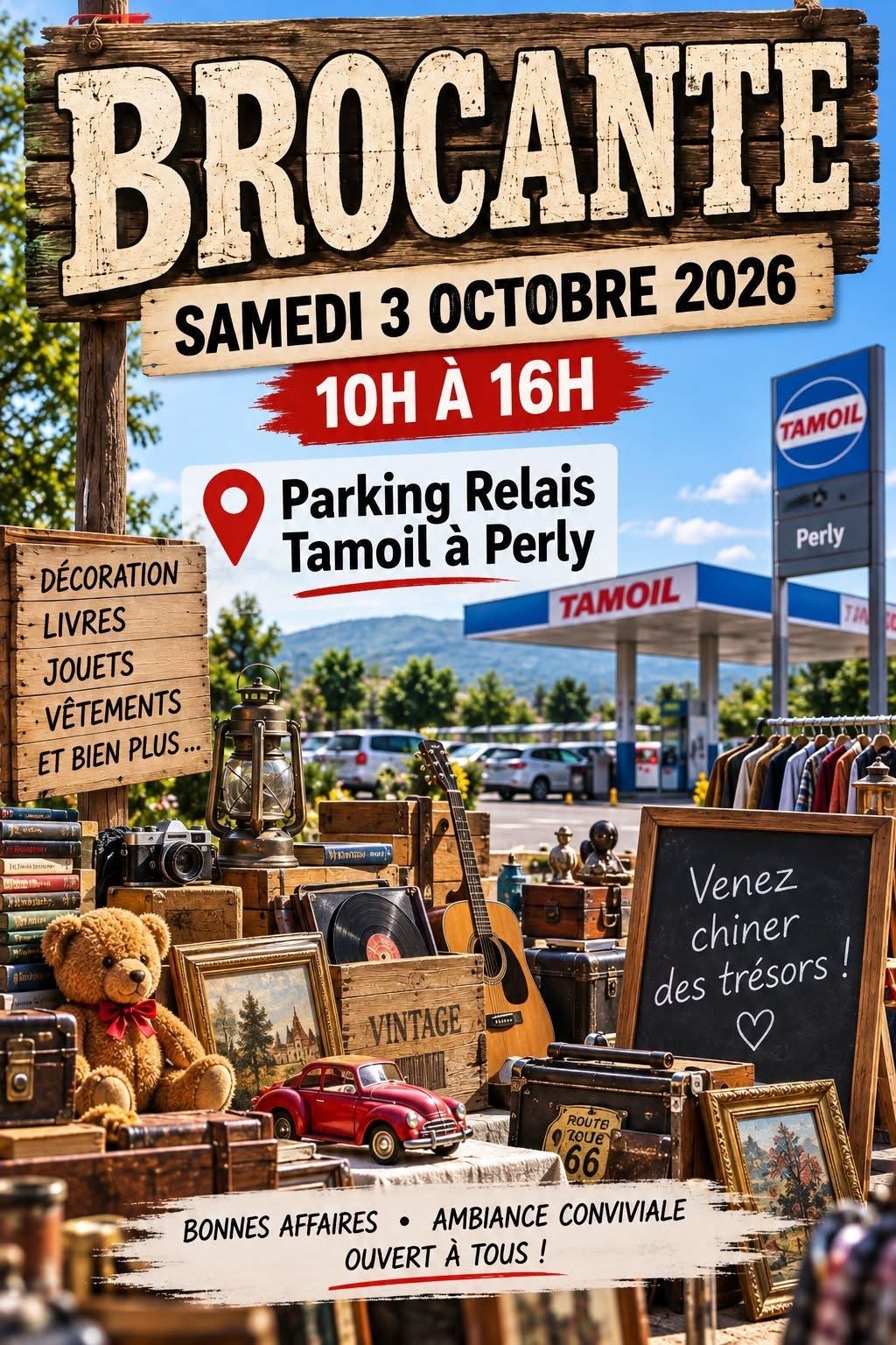 Affiche de l'événement Brocante - Parking Relais Tamoil à Perly