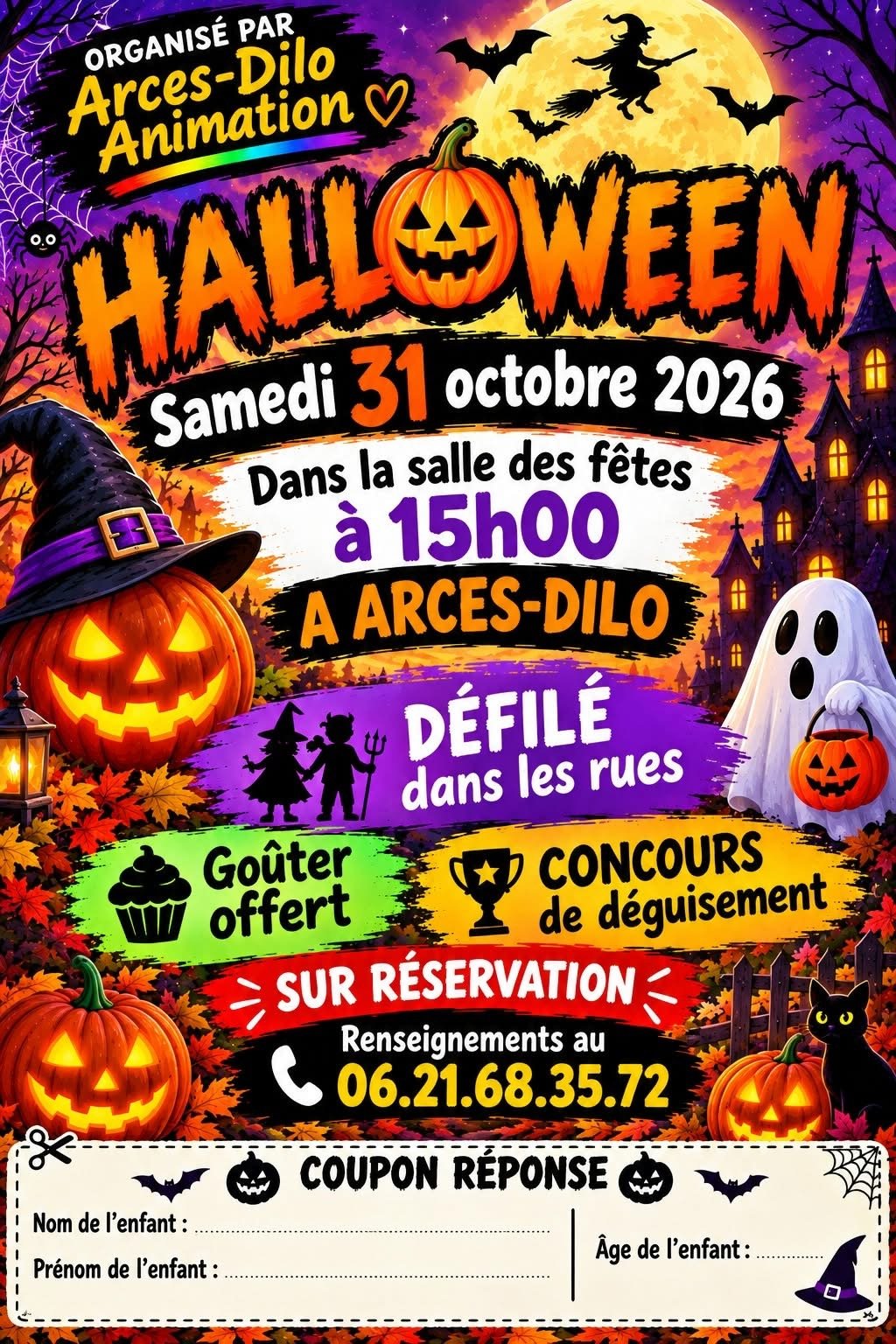 Affiche de l'événement Halloween à Arces-Dilo