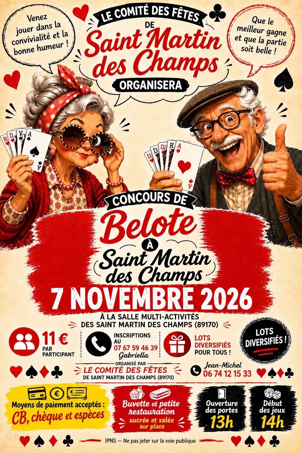 Affiche de l'événement Concours de Belote