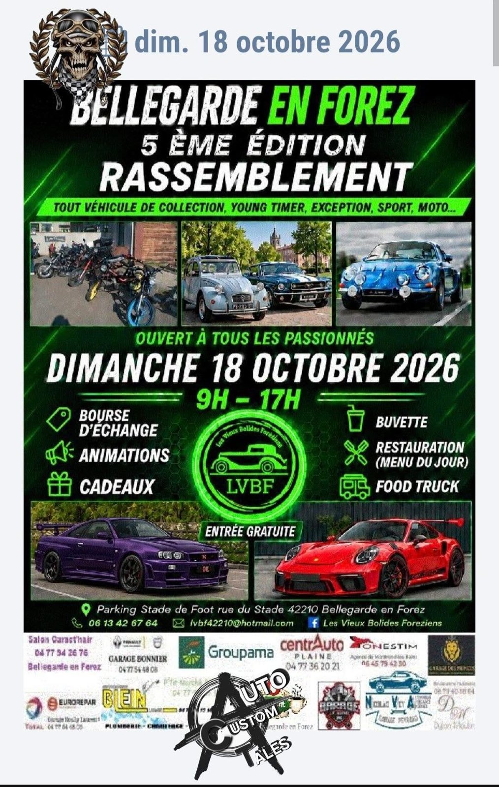 Affiche de l'événement Rassemblement de véhicules — 5ème édition